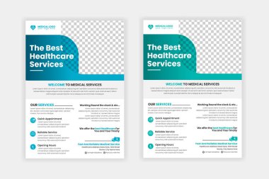 Vector healthcare and medical flyer template