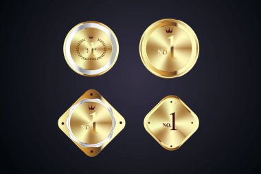 Vector gold badges seal quality labels. sale medal badge premium stamp