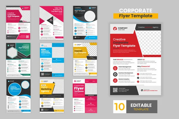 Vector corporate business flyer template design set