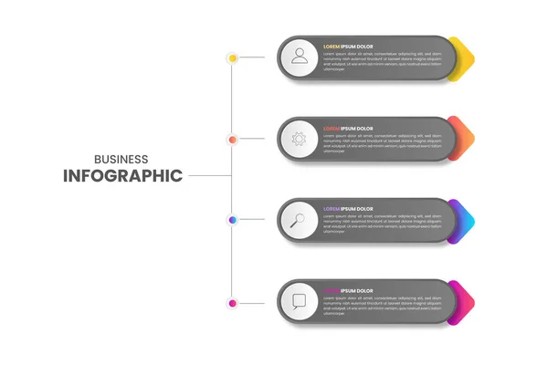 Vector Business Infographic Design Elements Flowchart Steps — Wektor stockowy