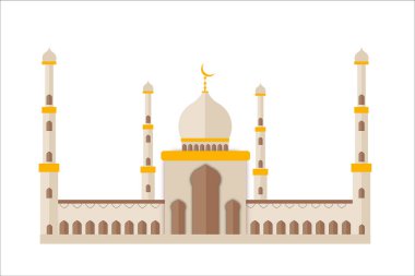 Vector islamic mosque building vintage illustration