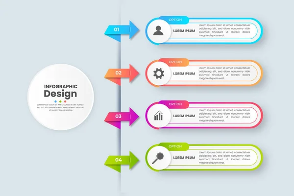 Business Infographics Template Timeline Steps Label Marketing Icons Vector Illustration — Archivo Imágenes Vectoriales