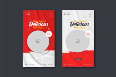 Vector food social media stories template