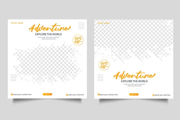 Vector travel holiday vacation social media post web banner
