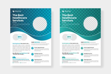 Vector medical healthcare flyer design template