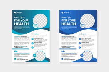 Vector medical healthcare flyer design template