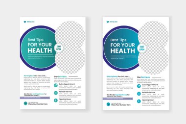 Vector medical healthcare flyer design template