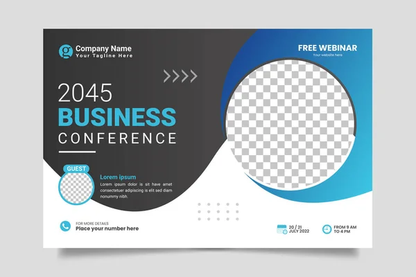 stock vector Vector corporate horizontal business conference flyer template or business live webinar conference banner