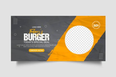 Vector food menu and restaurant social media banner template