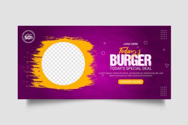 Vector food menu and restaurant social media banner template