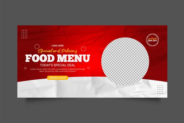 Vector Food Menu Restaurant Social Media Banner Template — Vector de stock