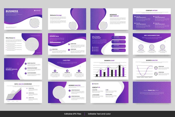 Vector Business Powerpoint Presentation Slides Template Design Minimalist Business Layout — Stock Vector