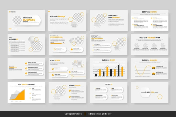 Vector Business Powerpoint Presentazione Diapositive Modello Design Design Minimalista Layout — Vettoriale Stock