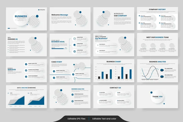 Векторный Бизнес Powerpoint Презентации Слайдов Дизайн Шаблона Минималистский Дизайн Бизнес — стоковый вектор