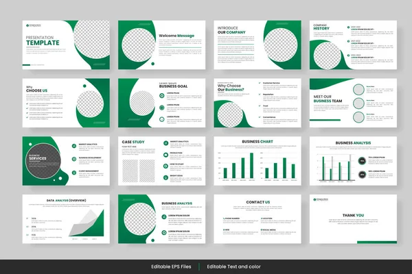 Vector Business Powerpoint Presentazione Diapositive Modello Design Design Minimalista Layout — Vettoriale Stock