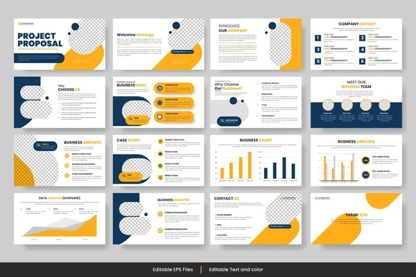 Empresa Vetores Apresentação Powerpoint Slides Modelo Design Layout Negócios Minimalista —  Vetores de Stock