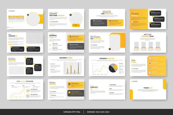 Relatório Anual Apresentação Powerpoint Negócios Slide Template Proposta Negócio Brochura —  Vetores de Stock