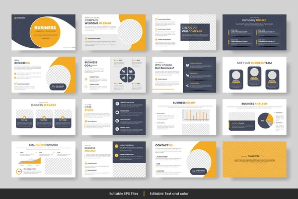 Jaarverslag Business Powerpoint Presentatie Dia Template Business Voorstel Brochure — Stockvector