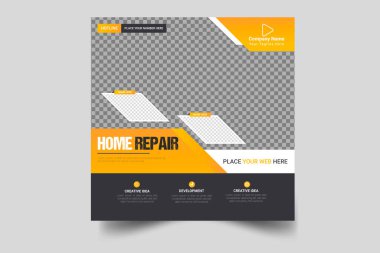 Vector Handyman sosyal medya ev onarımı web pankartı tasarımı