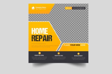 Vector Handyman sosyal medya ev onarımı web pankartı tasarımı