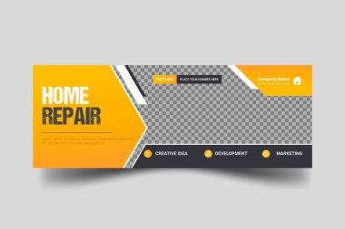 Vector Handyman ev onarımı web pankartı sosyal medya paylaşımı 