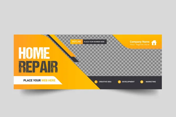 stock vector Vector Handyman home repair web banner social media post 