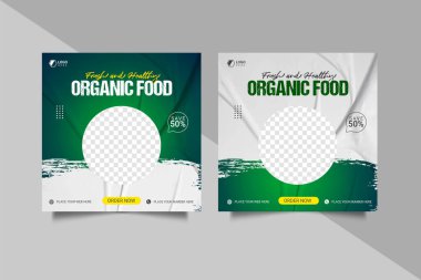 Taze sebze sebze sosyal medya tasarım şablonu