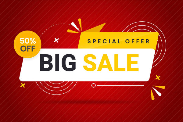 Vector mega sale discount banner promotion with the yellow background and  super offer banner template with editable text effect