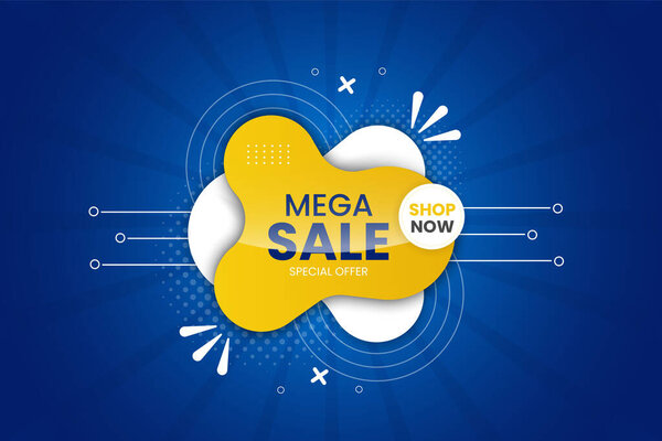 Векторный синий баннер распродажи и баннер продвижения скидок на продажу на синем фоне
