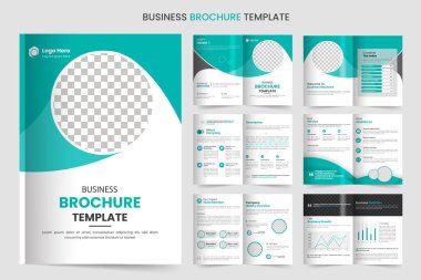 Şirket profili broşür tasarımı, minimal çoklu sayfa iş broşürü tasarımı, yıllık rapor, şirket profili, düzenlenebilir şablon düzeni