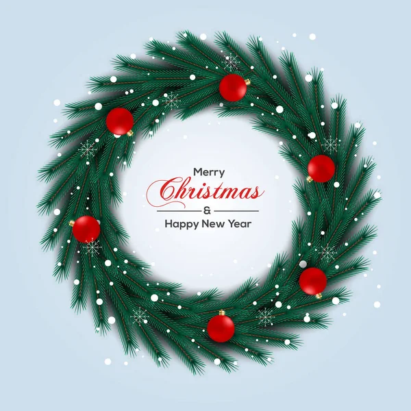 크리스마스 소나무 플렉스를 즐거운 크리스마스 크리스마스 템플릿 디자인 — 스톡 벡터