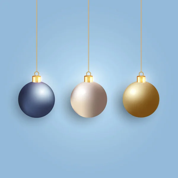 Realistyczne Elementy Christmas Ball Kolorowym Tle Ilustracji Boże Narodzenie Świąteczne — Wektor stockowy