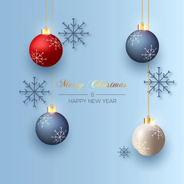 Ρεαλιστικά Στοιχεία Της Χριστουγεννιάτικης Μπάλας Έγχρωμη Απεικόνιση Φόντου Και Χριστουγεννιάτικο — Διανυσματικό Αρχείο