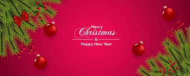 Noel arkaplan tasarımı, çam dalı Noel balosu ve Noel yıldızı