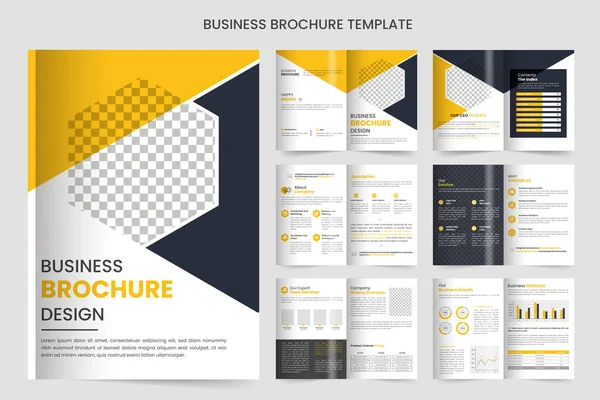 Broschüre Vorlage Layout Design Und Corporate Minimal Unternehmensprofil Mehrseitige Broschüre — Stockvektor