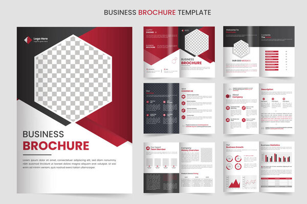 Brochure template layout design and corporate minimal company profile multipage brochure template