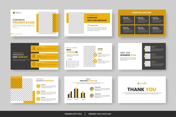 Presentation Templates Set Business Business Proposal Use Presentation Background Brochure — Stock Vector