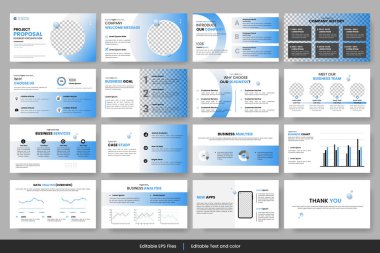 Vektör şirket sunumu ve iş portföyü, profil tasarımı, proje raporu, kurumsal profil