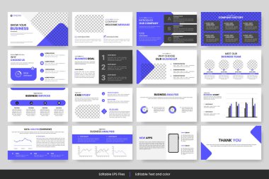 Vektör şirket sunumu ve iş portföyü, profil tasarımı, proje raporu, kurumsal profil