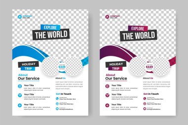 Seyahat broşürü tasarımı şablonu ve seyahat acentasyonu şablonu tasarımı ile irtibat ve mekan detayları
