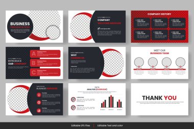 Vektör kurumsal sunum proje şablonu, profil tasarımı, proje raporu, kurumsal profil