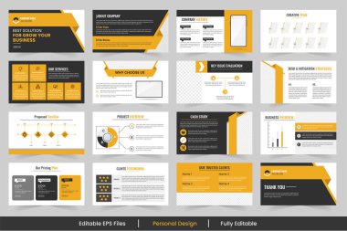 Business Slide Sunum Şablonu Tasarımı, iş sunumu şablonu tasarım arka planı ve sayfa tasarımı.