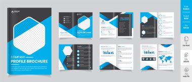 Şirket profili broşür tasarımı, iş profili şablonu tasarımı, 12 sayfa, yıllık rapor, en az, düzenlenebilir broşür.