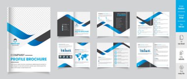 Şirket profili broşür tasarımı, iş profili şablonu tasarımı, 12 sayfa, yıllık rapor, en az, düzenlenebilir broşür.