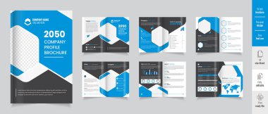 Şirket profili broşür tasarımı, iş profili şablonu tasarımı, 12 sayfa, yıllık rapor, en az, düzenlenebilir broşür.