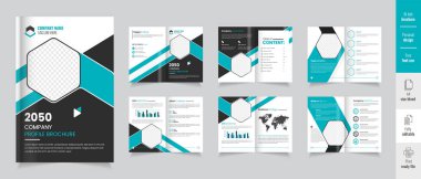 Şirket profili broşür tasarımı, iş profili şablonu tasarımı, 12 sayfa, yıllık rapor, en az, düzenlenebilir broşür.