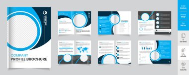 İş broşürü tasarımı, şirket portföyü broşürü tasarımı. Şirket 12 sayfalık broşür tasarım şablonu, iş profili şablonu