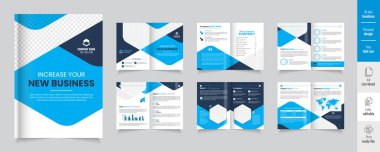 İş broşürü tasarımı, şirket portföyü broşürü tasarımı. Şirket 12 sayfalık broşür tasarım şablonu, iş profili şablonu