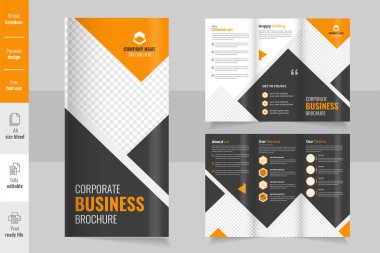 İş broşürü tasarımı, İş Üçlü Broşürü ve Broşür Şablonu.
