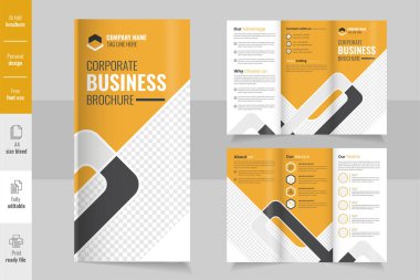 Business Trifold Broşür ve Broşür Şablonu, Profesyonel iş broşürü Tasarımı